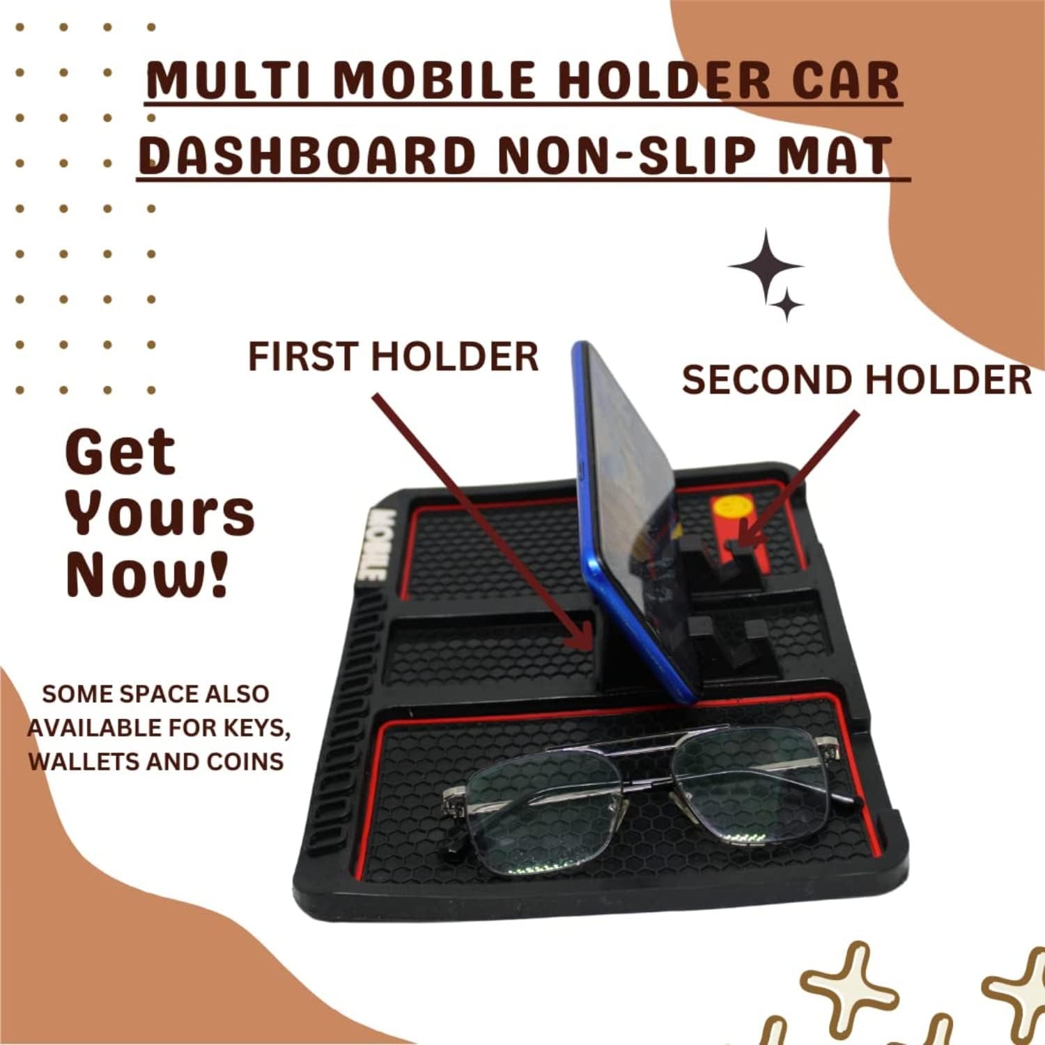 HSR Car Accessories Multifunction Phone GPS Holder Anti-Slip Silicone Pad and Car Mobile Holders for Car Dashboard