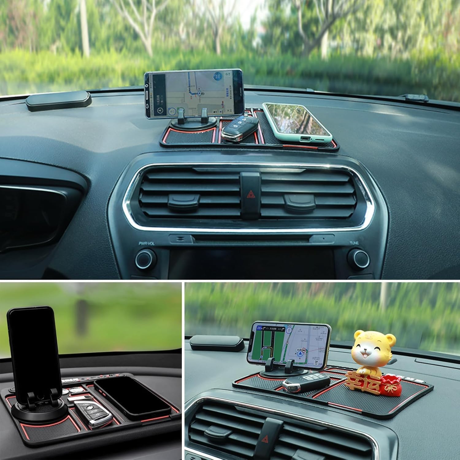 HSR Car Accessories Multifunction Phone GPS Holder Anti-Slip Silicone Pad and Car Mobile Holders for Car Dashboard